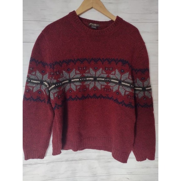Eddie Bauer Vintage 100% Wool Sweater L - Picture 2 of 8